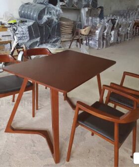 Bàn Ghế Gỗ Cafe Giá Rẻ - Mã CF28