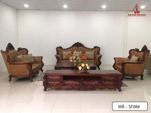 Bàn Ghế Phòng Khách Cổ Điển - Mã CĐ08-1