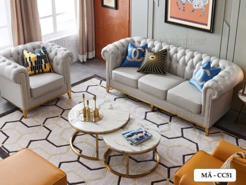 Sofa Băng Da Cao Cao Cấp - Mã CC51-2