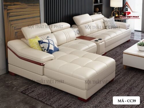 Sofa Cao Cấp Bọc Da - Mã CC39