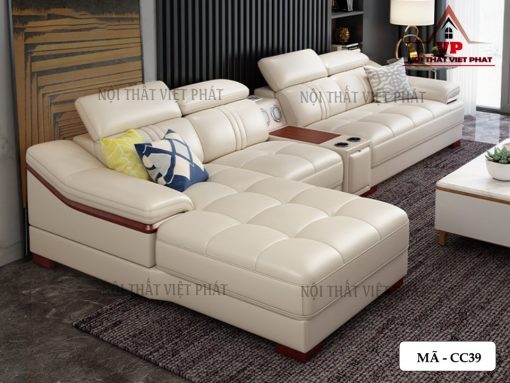 Sofa Cao Cấp Bọc Da - Mã CC39
