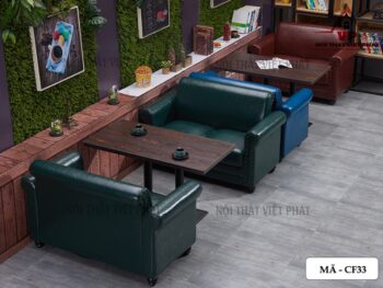 Sofa Da Quán Cafe - Mã CF33-1