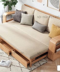 Sofa Giường Gỗ Sồi Tự Nhiên - Mã SG14