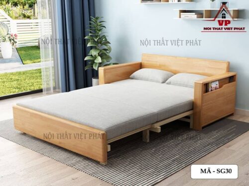 Sofa Giường Kéo Gỗ - Mã SG30-2