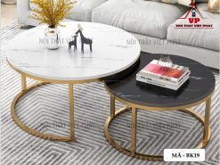 Bàn Sofa Mặt Đá Chân Sắt - Mã BK19-1