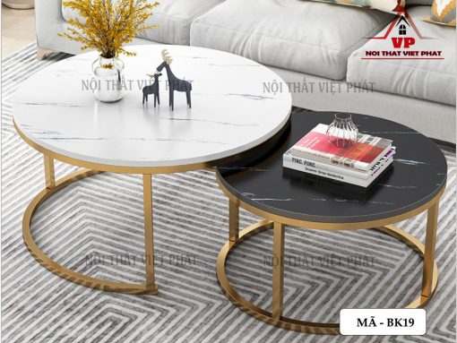 Bàn Sofa Mặt Đá Chân Sắt - Mã BK19-1