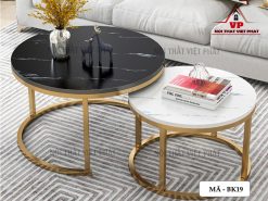 Bàn Sofa Mặt Đá Chân Sắt - Mã BK19-2
