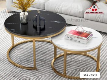 Bàn Sofa Mặt Đá Chân Sắt - Mã BK19-2