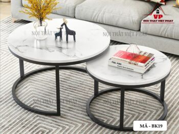Bàn Sofa Mặt Đá Chân Sắt - Mã BK19