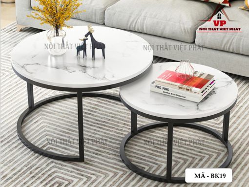 Bàn Sofa Mặt Đá Chân Sắt - Mã BK19