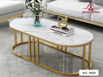 Bàn Sofa Mặt Đá Oval - Mã BK29