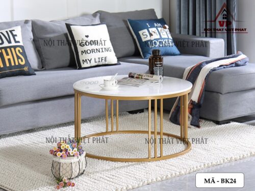 Bàn Sofa Mặt Đá Tròn - Mã BK24-1