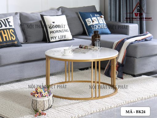 Bàn Sofa Mặt Đá Tròn - Mã BK24-1