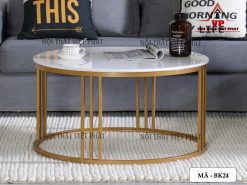 Bàn Sofa Mặt Đá Tròn - Mã BK24-2