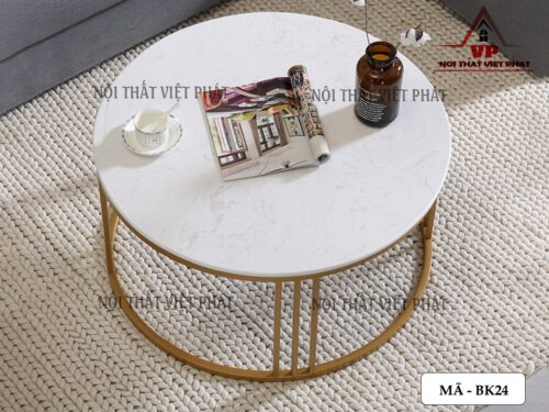 Bàn Sofa Mặt Đá Tròn - Mã BK24