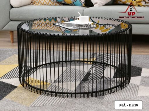 Bàn Sofa Tròn Chân Sắt - Mã BK18-1