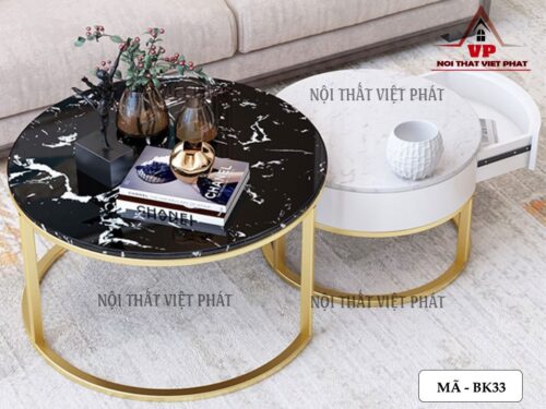 Bàn Sofa Tròn Mặt Đá - Mã BK33-1