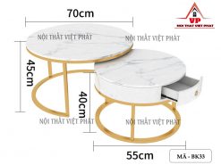 Bàn Sofa Tròn Mặt Đá - Mã BK33-2