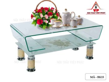 Bàn sofa Uốn Mặt Kính - Mã BK15