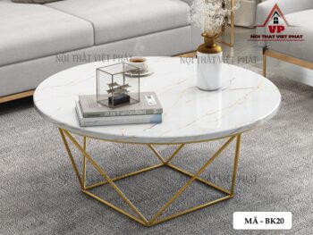 Bàn Trà Chân Sắt Mặt Đá - Mã BK20