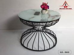 Bàn Trà Chân Sắt Mặt Kính - Mã BK02