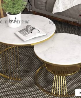 Bàn Trà Tròn Mặt Đá - Mã BK32