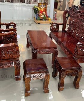 Bàn Ghế Sa Lông Gỗ Cao Cấp – Mã SL05