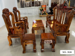 Bàn Ghế Salon Gỗ Cột 12 - Mã SL04-2
