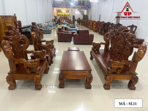 Bộ Ghế Salon Gỗ Cột 14 – Mã SL11
