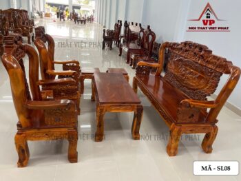 Bộ Sa Lông Gỗ Mã Đáo Thành Công Đẹp Cột 10 – Mã SL08-1