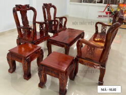 Bộ Sa Lông Gỗ Phòng Khách Phúc Lộc Thọ - Mã SL02-1