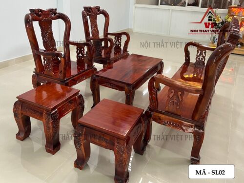 Bộ Sa Lông Gỗ Phòng Khách Phúc Lộc Thọ - Mã SL02-1