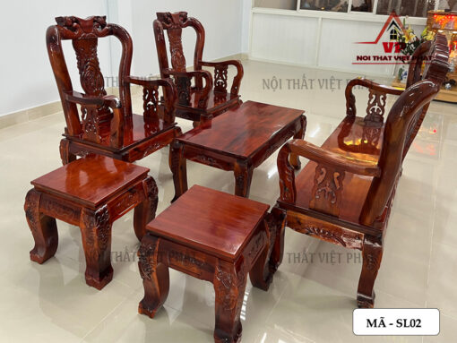 Bộ Sa Lông Gỗ Phòng Khách Phúc Lộc Thọ - Mã SL02-1