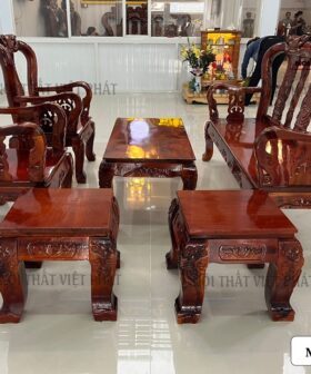 Bộ Sa Lông Gỗ Phòng Khách Phúc Lộc Thọ - Mã SL02