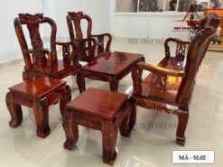 Bộ Sa Lông Gỗ Phòng Khách Phúc Lộc Thọ - Mã SL02-3