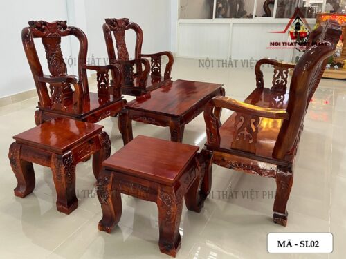 Bộ Sa Lông Gỗ Phòng Khách Phúc Lộc Thọ - Mã SL02-3
