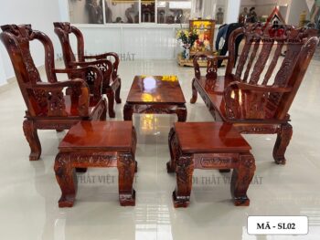 Bộ Sa Lông Gỗ Phòng Khách Phúc Lộc Thọ - Mã SL02