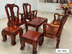 Bộ Sa Lông Gỗ Phòng Khách Phúc Lộc Thọ - Mã SL02-4