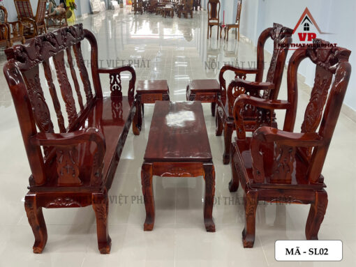 Bộ Sa Lông Gỗ Phòng Khách Phúc Lộc Thọ - Mã SL02-5
