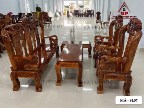 Mẫu Salon Gỗ Đẹp Rồng Ngọc – Mã SL07-4