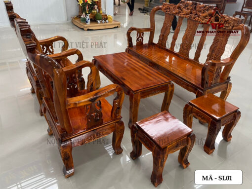 Sa Lông Gỗ Tràm Tay 8 - Mã SL01-4