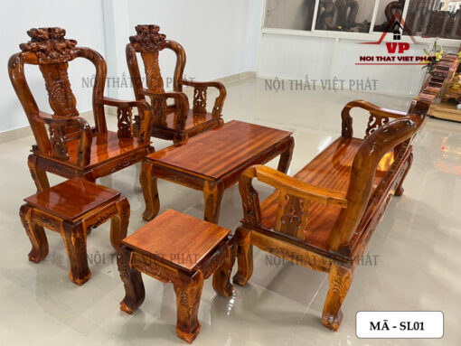 Sa Lông Gỗ Tràm Tay 8 - Mã SL01-5