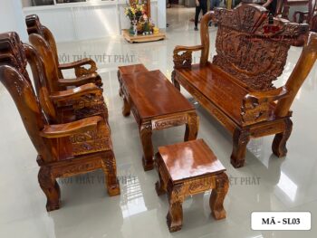 Salon Gỗ Tự Nhiên Nghê Rồng - Bát Tiên Cột 10 - Mã SL03-1