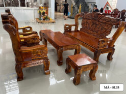 Salon Gỗ Tự Nhiên Nghê Rồng - Bát Tiên Cột 10 - Mã SL03