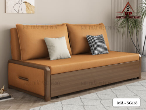 Sofa Giường Tay Gỗ – Mã SG168-2