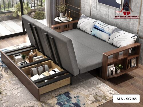 Ghế Sofa Giường Gỗ Gấp - Mã SG188-3
