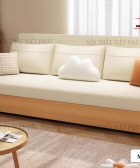 Mẫu Sofa Giường Gỗ Mới Có Ngăn Kéo - Mã SG187-1