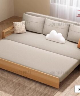 Mẫu Sofa Giường Gỗ Mới Có Ngăn Kéo - Mã SG187-2