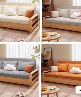 Mẫu Sofa Giường Gỗ Mới Có Ngăn Kéo - Mã SG187-5