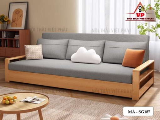 Mẫu Sofa Giường Gỗ Mới Có Ngăn Kéo - Mã SG187